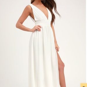 Lulus Heavenly Hues White Maxi Dress
